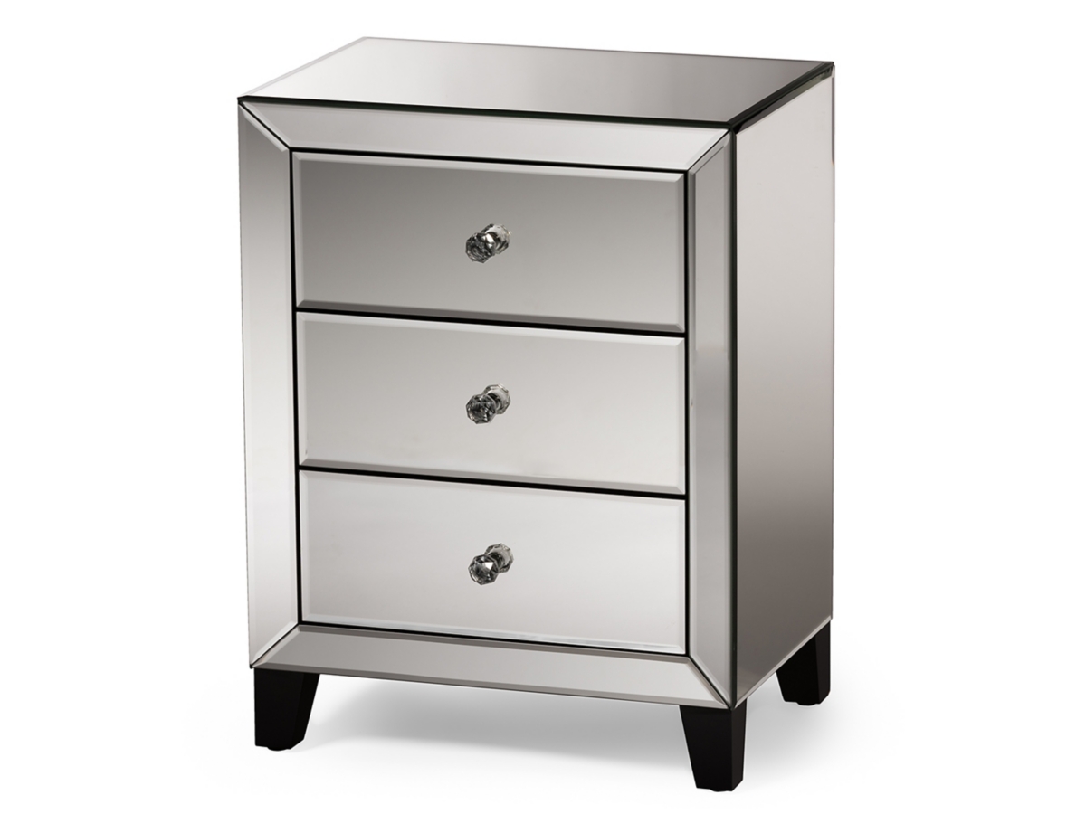 マロン!!スターシャワー和柄10000個 Luxury 3 Drawer Mirrored Bedside Table | SHYFOY