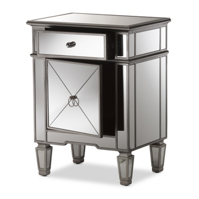 Baxton Studio Claudia Mirrored Nightstand