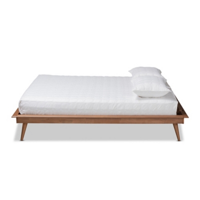 Karine Midcentury Modern Platform Bed, Ash Walnut, large