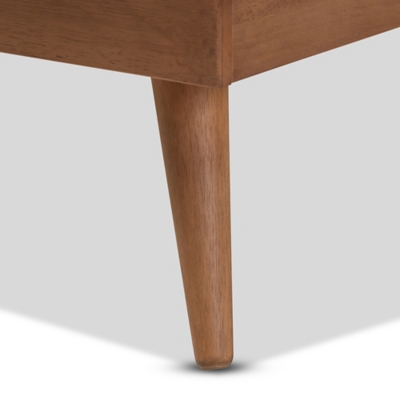 Karine Midcentury Modern Platform Bed, Ash Walnut, large