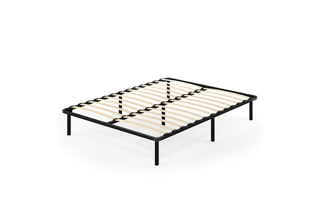 Angeland Cannet Queen Metal Platform, Bed Base With Wooden Slats