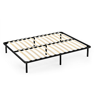 Angeland Cannet Queen Metal Platform Bed Frame with Wooden Slats, , large
