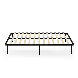Angeland Cannet Queen Metal Platform, Metal Bed Frame With Wooden Slats Queen