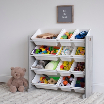 Kids' Toy Organizer with 16 Storage Bins Natural/Mint - Humble Crew