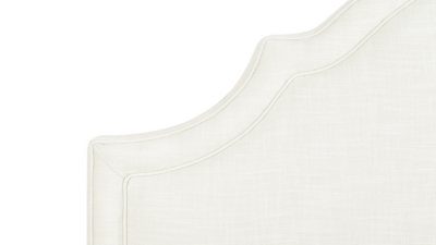 Close-up of headboard edge and piping detail