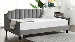 Edgar Channel Tufted Sofa Bed Daybed, Gray, rollover