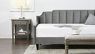 The Edgar Collection by Jennifer Taylor Home is the perfect addition to any living space looking to add a bit of a contemporary flair and lounging comfort. High quality fabric wraps a solid wood frame made from kiln dried birch which provides exceptional support and stability. This sofa bed / daybed features a padded channel tufted back panel for a bold look and exceptional comfort. Jennifer Taylor Home offers a unique versatility in design and makes use of a variety of trend inspired color palettes and textures. Our products bring new life to the classic American home.Bench made home furnishing products carefully hand built by experienced craftsmen and women | A sturdy frame of kiln dried solid hardwood and 11 layer plywood for strength and support that will last | Upholstered in high quality woven fabric atop premium high density flame retardant foam for a luxurious medium firm feel | High quality material selection provide  durability with a lush look, wide variety of colors are cozy and inviting | Standard twin size mattress required; not included | Assembly Required