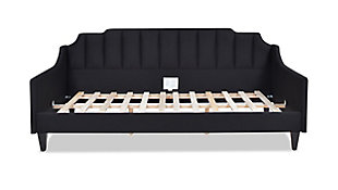 Edgar Channel Tufted Sofa Bed Daybed, Black, large