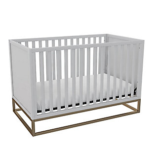 Little Seeds Haven 3 in 1 Metal Base Crib, Dove Gray, large