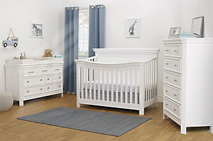 Sorelle Finley Lux Flat Top Crib, White, rollover