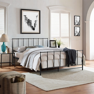 Platform bed frame store queen metal