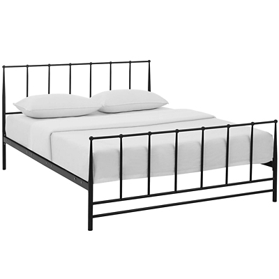 Estate Queen Metal Platform Bed, Black, grid