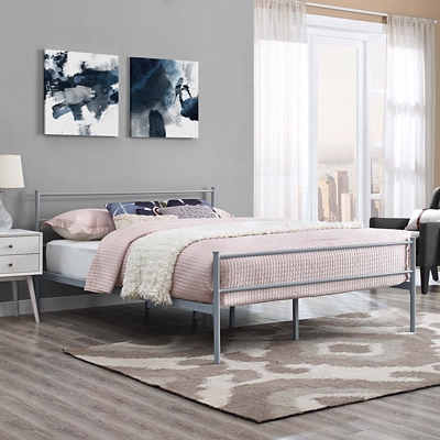 B600007595 Alina Queen Platform Bed, Gray sku B600007595