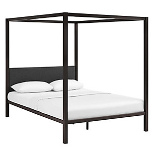 Raina Queen Canopy Bed, Brown/Gray, large