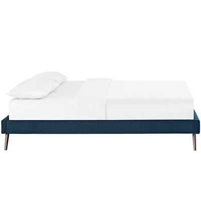 Loryn Queen Vinyl Platform Bed, Azure, large