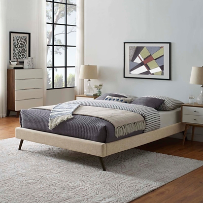 B600007631 Loryn Queen Fabric Platform Bed, Beige sku B600007631