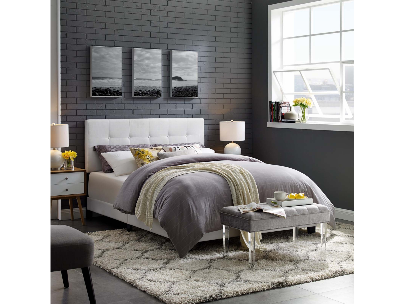 Amira King Upholstered Bed