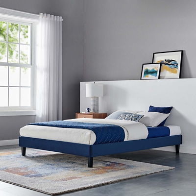 Reign Queen Velvet Platform Bed