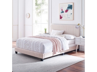 Celine Channel Tufted Velvet Queen Platform Bed | Ashley
