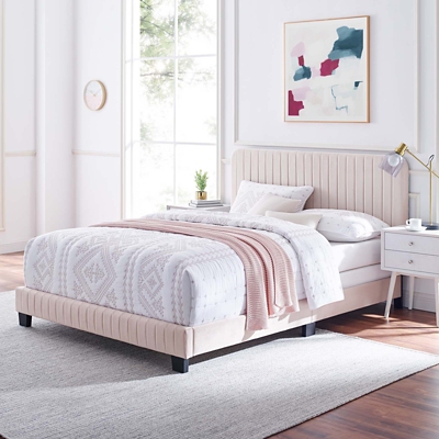 Celine Channel Tufted Velvet Bed | Ashley