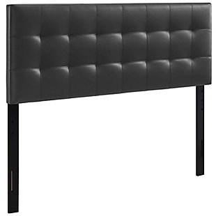 Lily Queen Upholstered Vinyl Headboard, Black, large