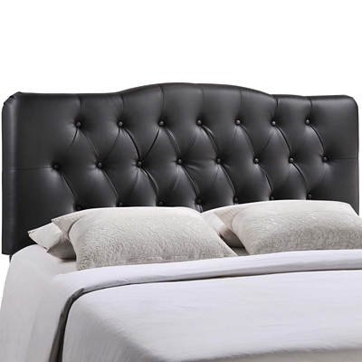 Annabel King Upholstered Vinyl Headboard, Black, large