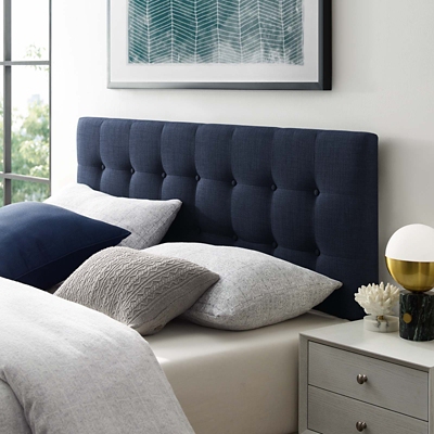 Emily King Upholstered Headboard, Navy