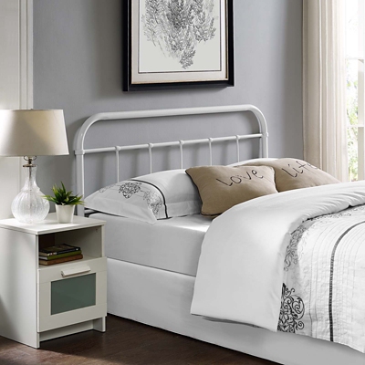 B600007965 Serena King Metal Headboard, White sku B600007965