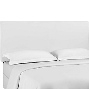 Taylor Queen/Full Upholstered Faux Leather Headboard, White, large