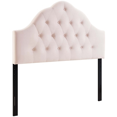 Sovereign Queen Diamond Tufted Velvet Headboard, Pink, large