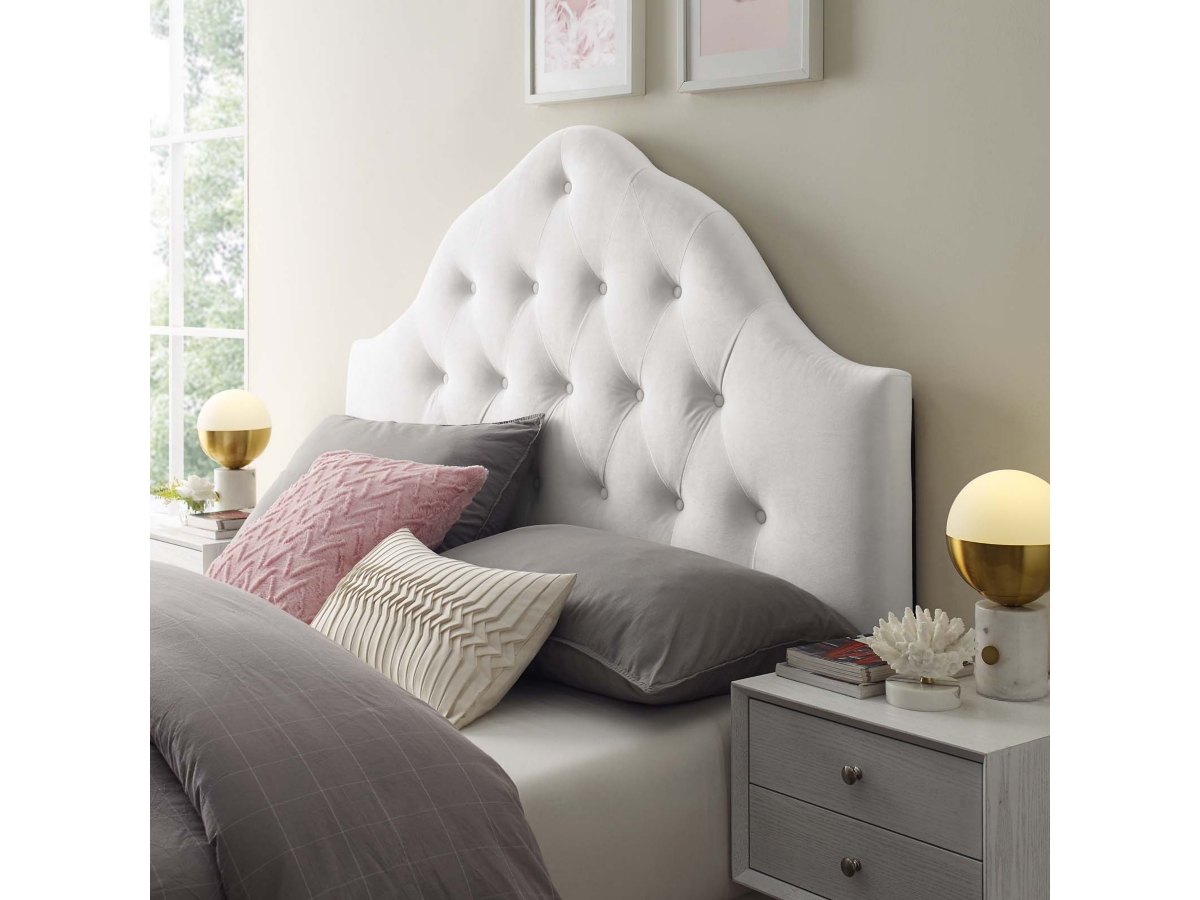 Sovereign Queen Diamond Tufted Velvet Headboard | Ashley