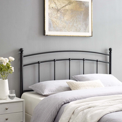 Abigail Queen Metal Headboard, Black, rollover