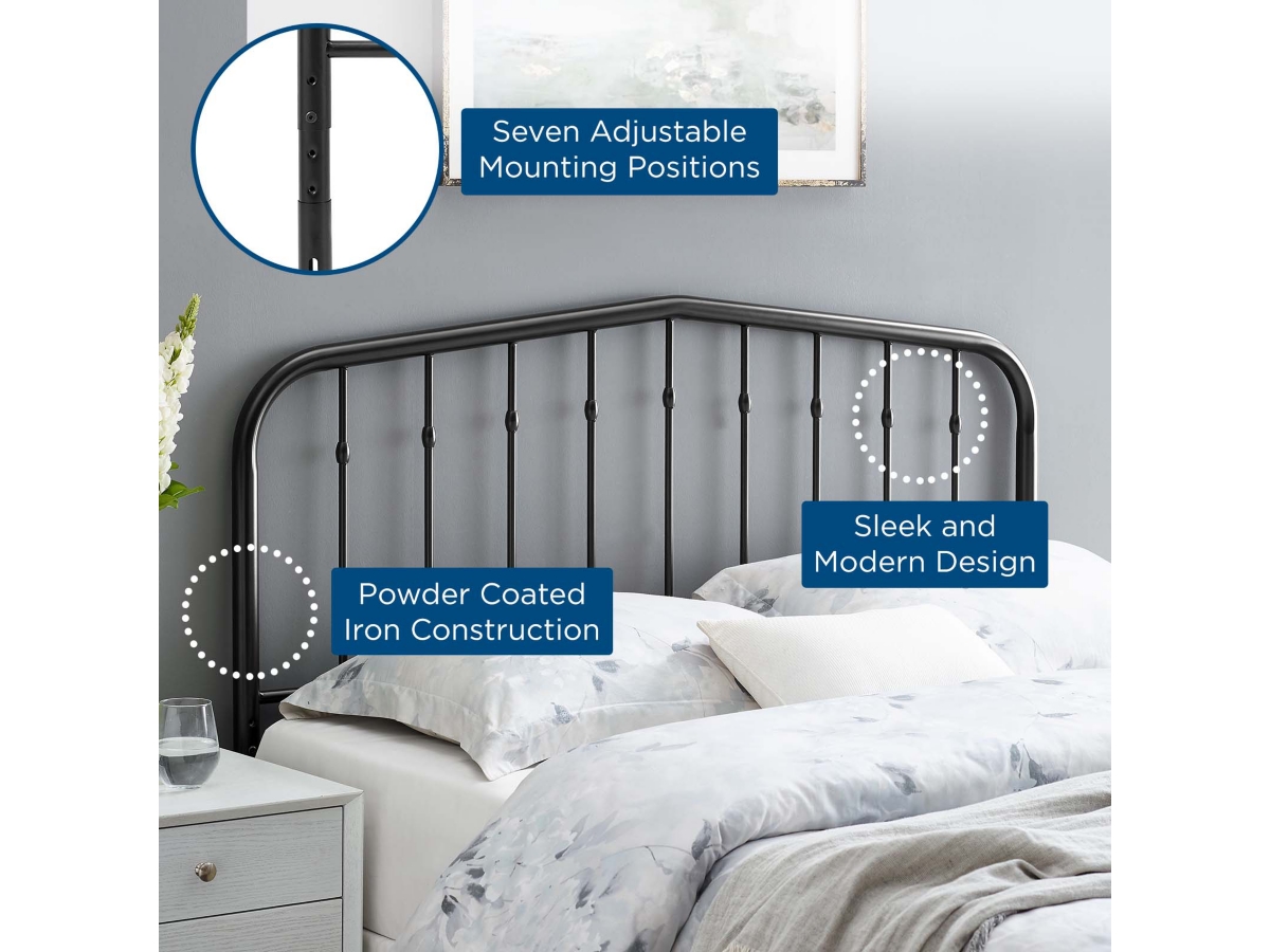 Lennon King Metal Headboard