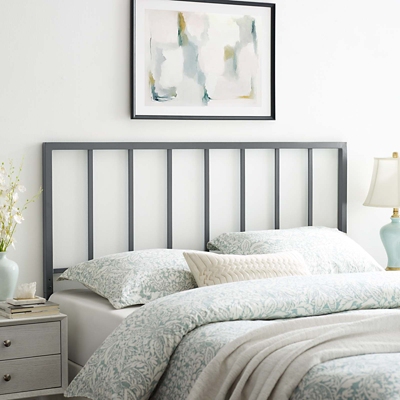 B600008115 Tatum King Metal Headboard, Gray sku B600008115