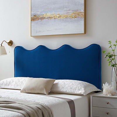 Athena King and California King Velvet Headboard, Navy