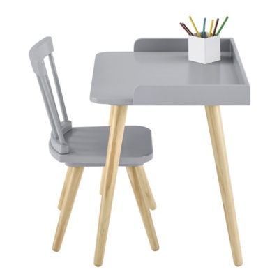 Delta Children Kids Wood Desk w/ Hutch and Chair - Grey