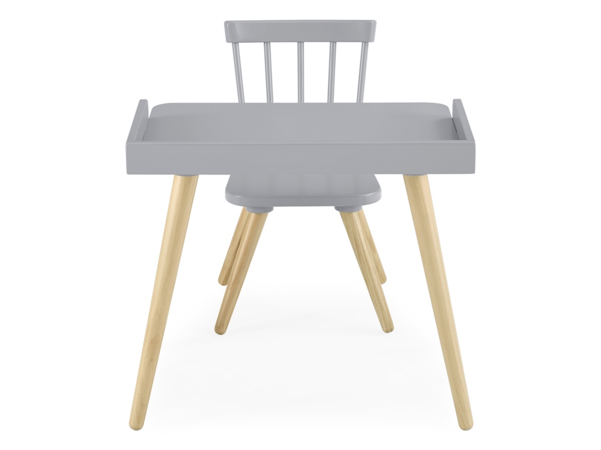 Delta Children Essex Desk and Chair Set, Black/Gray, large