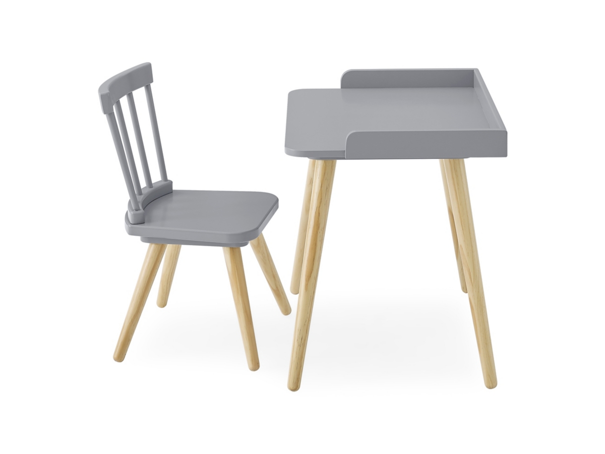 Delta Children Essex Desk and Chair Set, Black/Gray, large