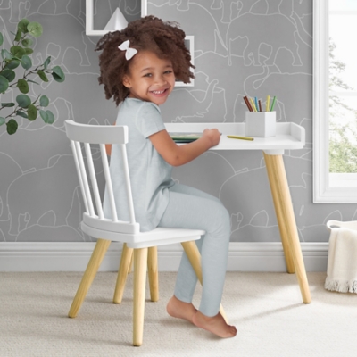 Delta Children Kids Wood Desk w/ Hutch and Chair - Grey