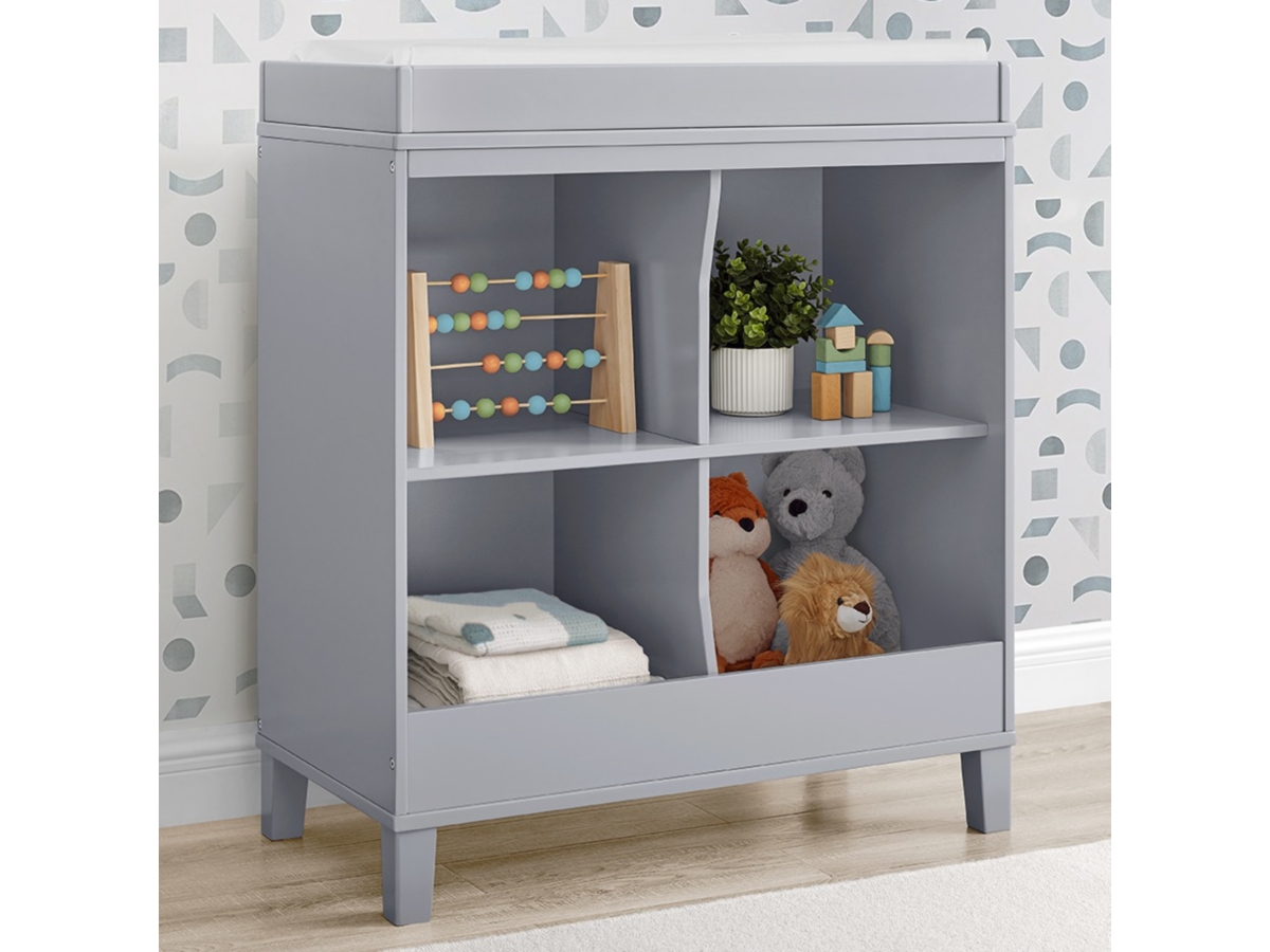 Delta Children Huck Convertible Changing Table, Gray, large