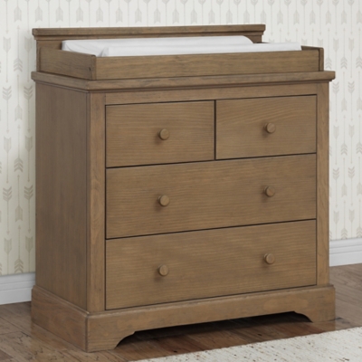 Simmons Kids Kids Paloma 4 Drawer Dresser with Changing Top, Brown/Beige, rollover