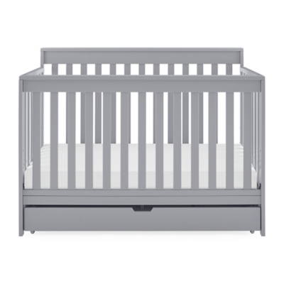 Delta Children Mercer 6-in-1 Convertible Crib with Storage Trundle, Grey, large
