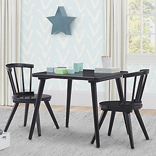 Delta Children Windsor Table and Chair Set, Black/Gray, rollover