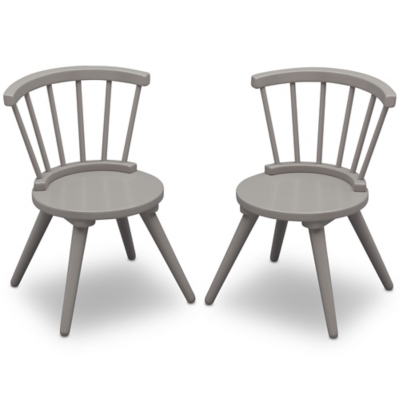 Delta Children Windsor 2-Piece Chair Set, Black/Gray, large