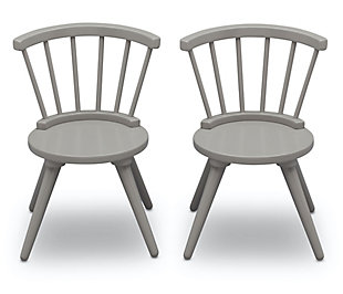 Delta Children Windsor 2-Piece Chair Set, Black/Gray, large