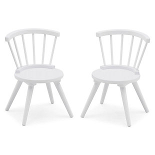 Delta Children Windsor 2-Piece Chair Set, White, rollover