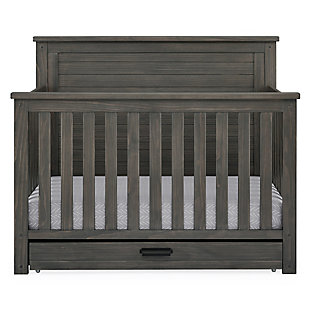 Simmons Kids Caden 6-in-1 Convertible Crib with Trundle Drawer, Rustic Gray, large
