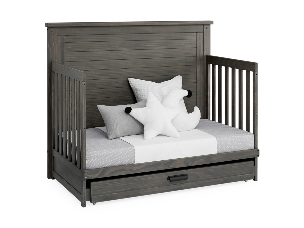 Crib size trundle store bed