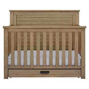 Simmons Kids Caden 6-in-1 Convertible Crib with Trundle Drawer, Rustic Acorn, large