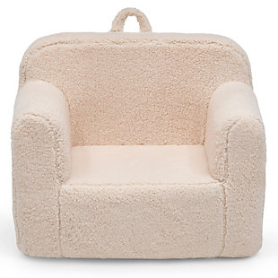 Delta Children Cozee Sherpa Chair for Kids for Ages 18 Months and Up, White, large